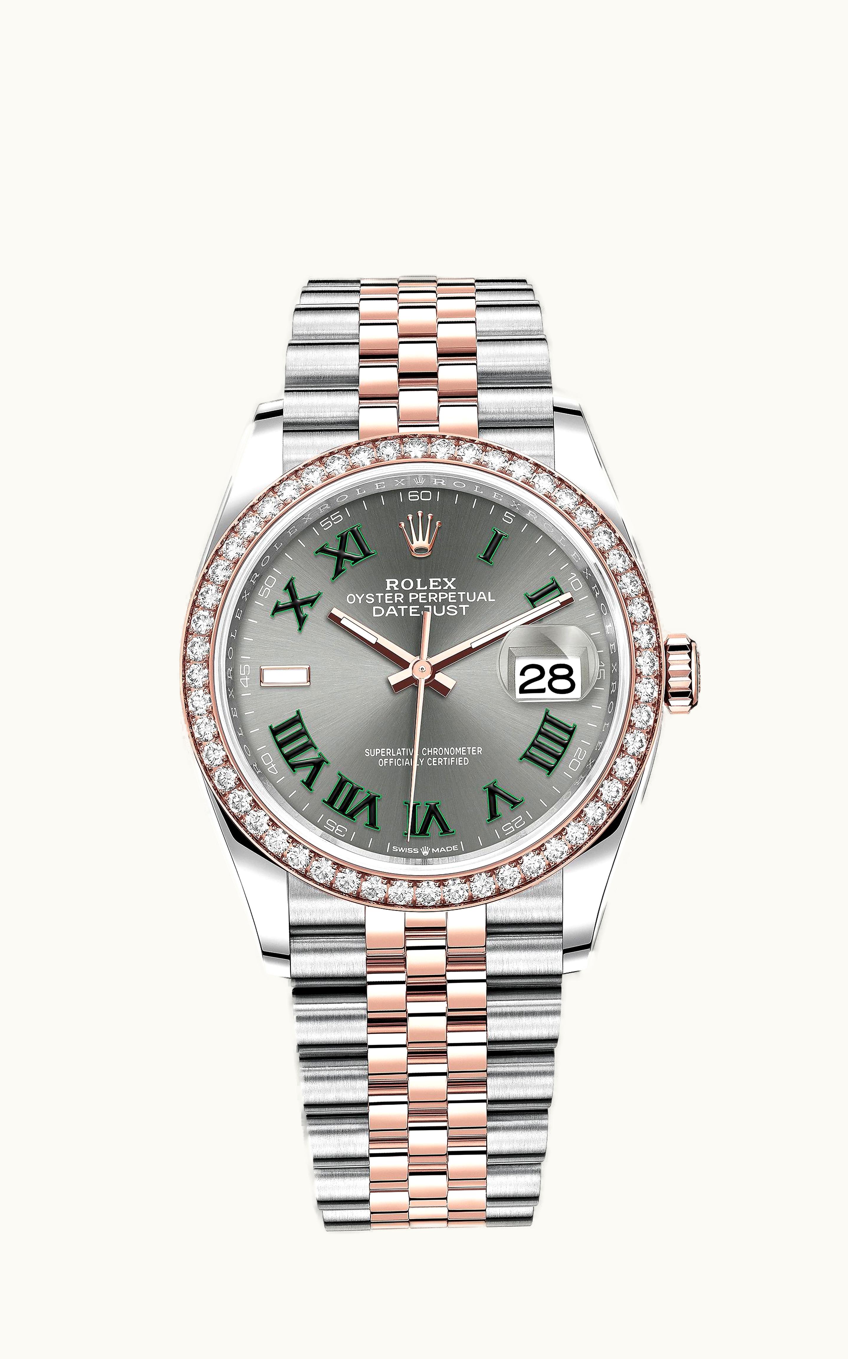 Rolex Datejust 36 Stainless Steel / Everose / Diamond / Slate -  Roman / Jubilee