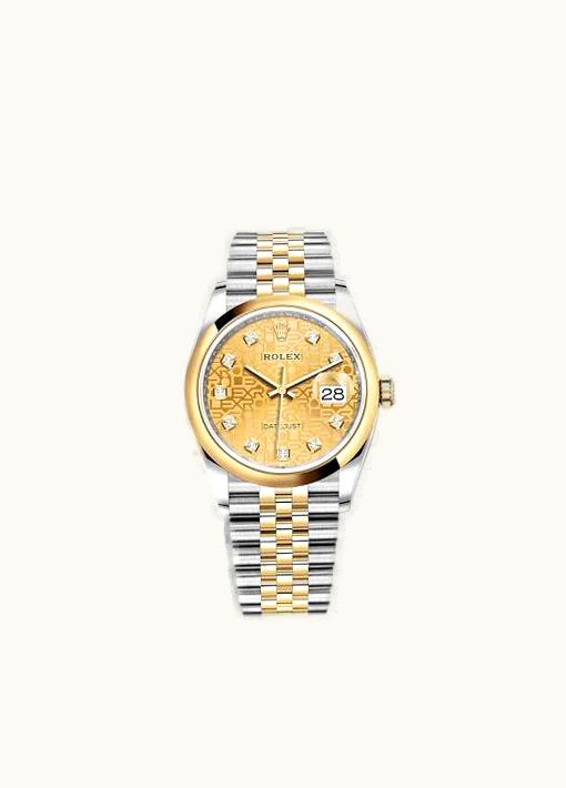 Rolex Datejust 36 Stainless Steel / Yellow Gold / Smooth / Champagne Computer / Jubilee