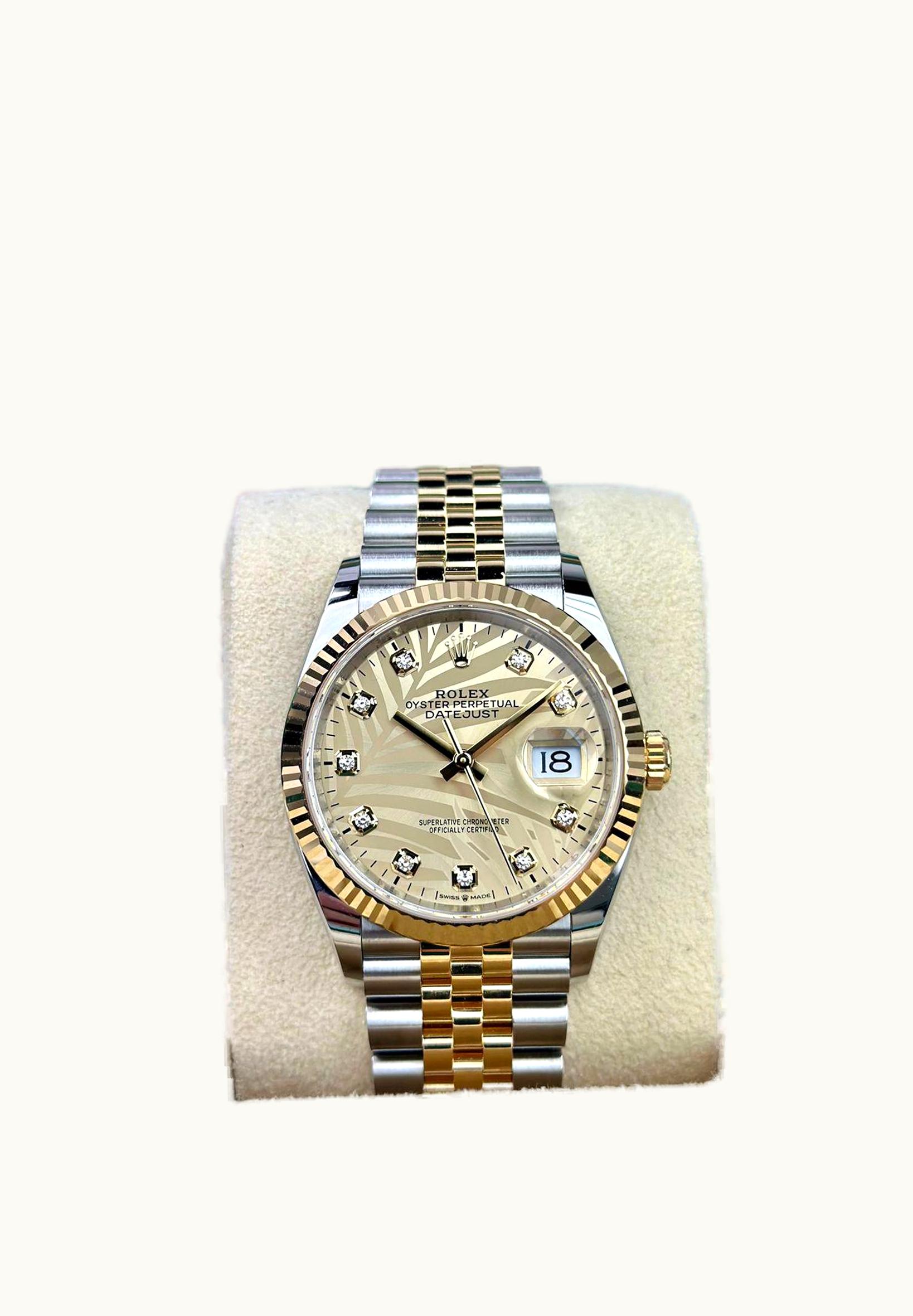 Rolex Datejust 36 Stainless Steel / Yellow Gold / Diamond / Champagne - Computer / Oyster