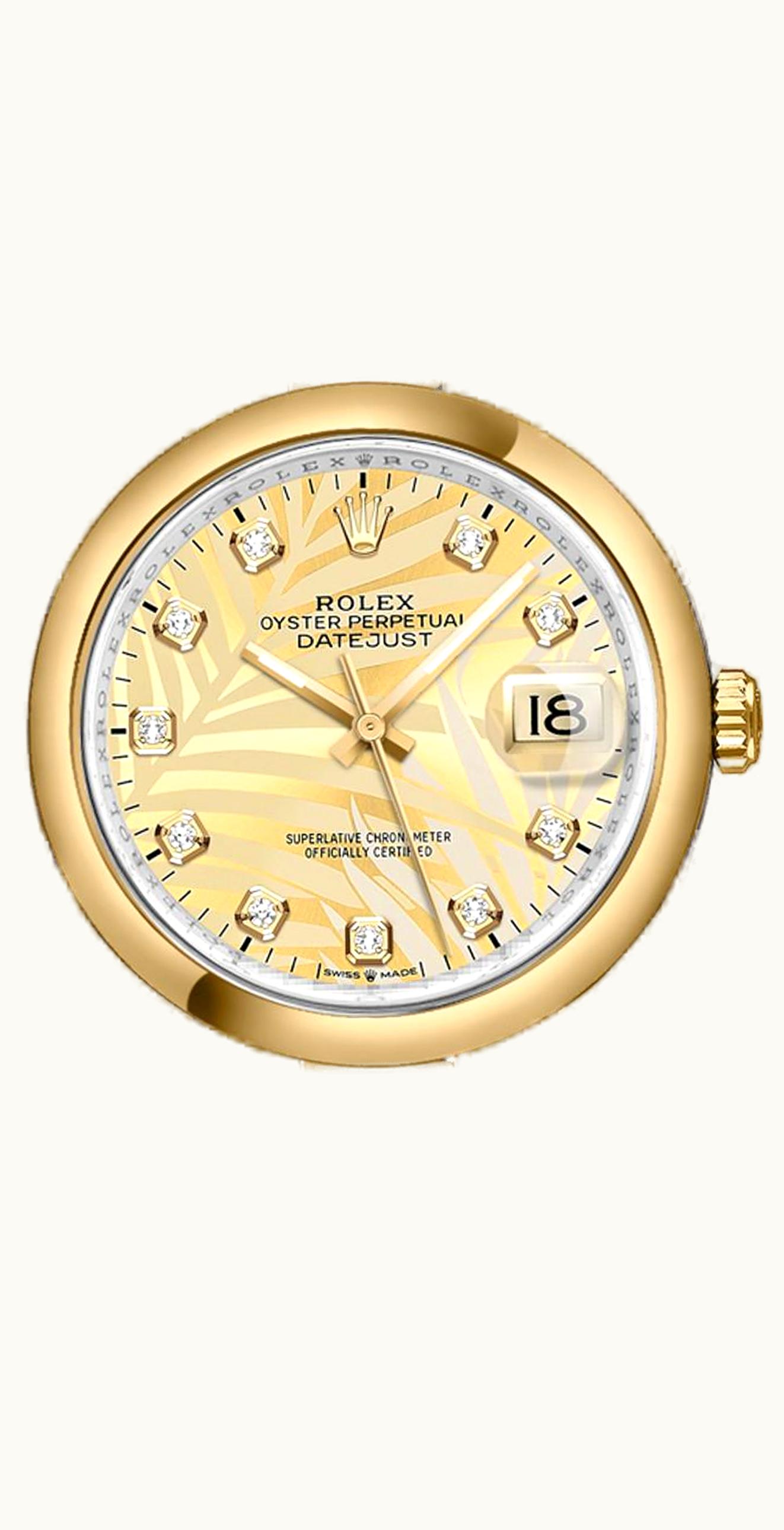 Rolex Datejust 36 Stainless Steel  - Yellow Gold - Domed / Champagne - Palm - Diamond / Oyster