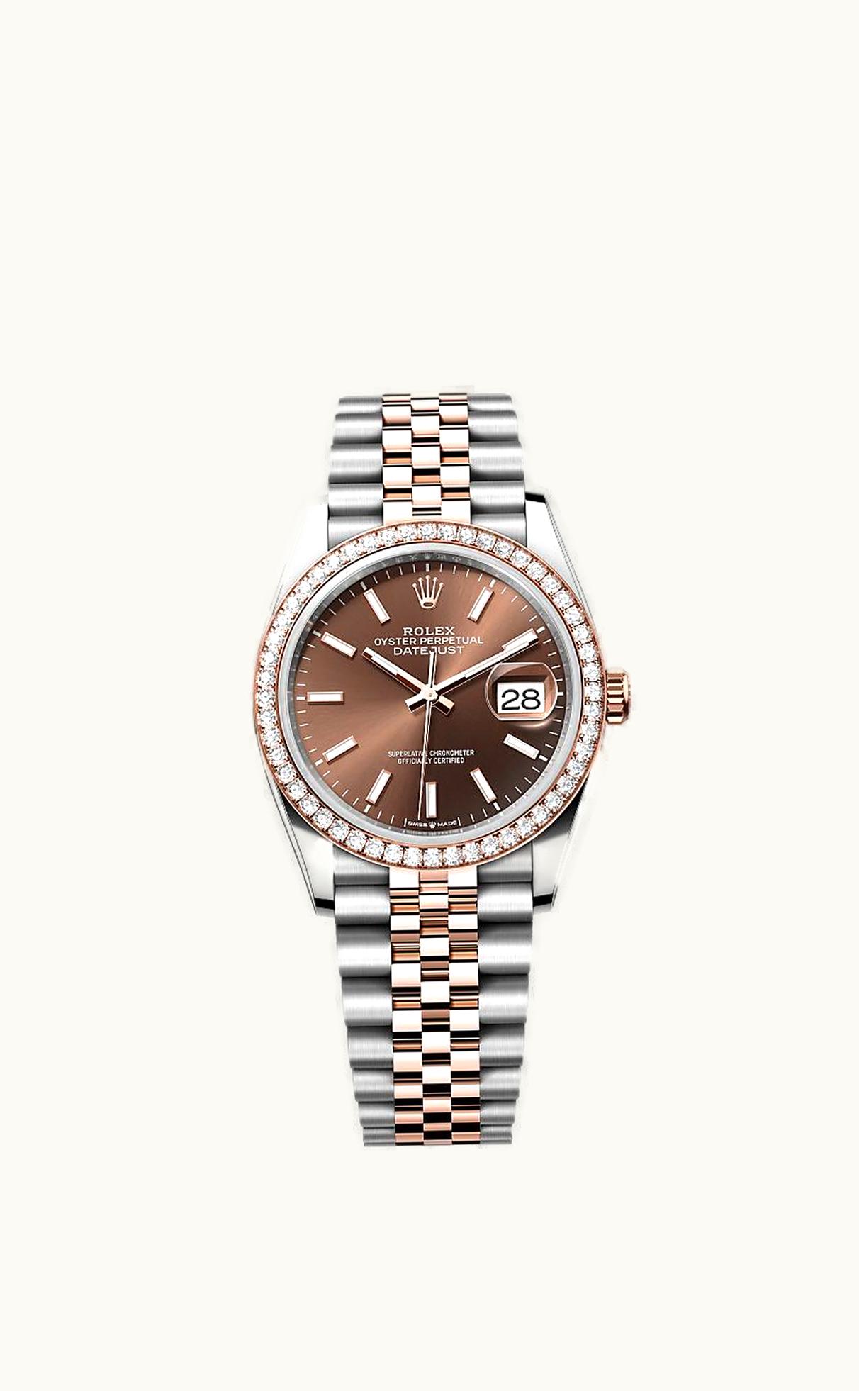Rolex Datejust 36 Stainless Steel - Everose -  Diamond / Chocolate / Jubilee