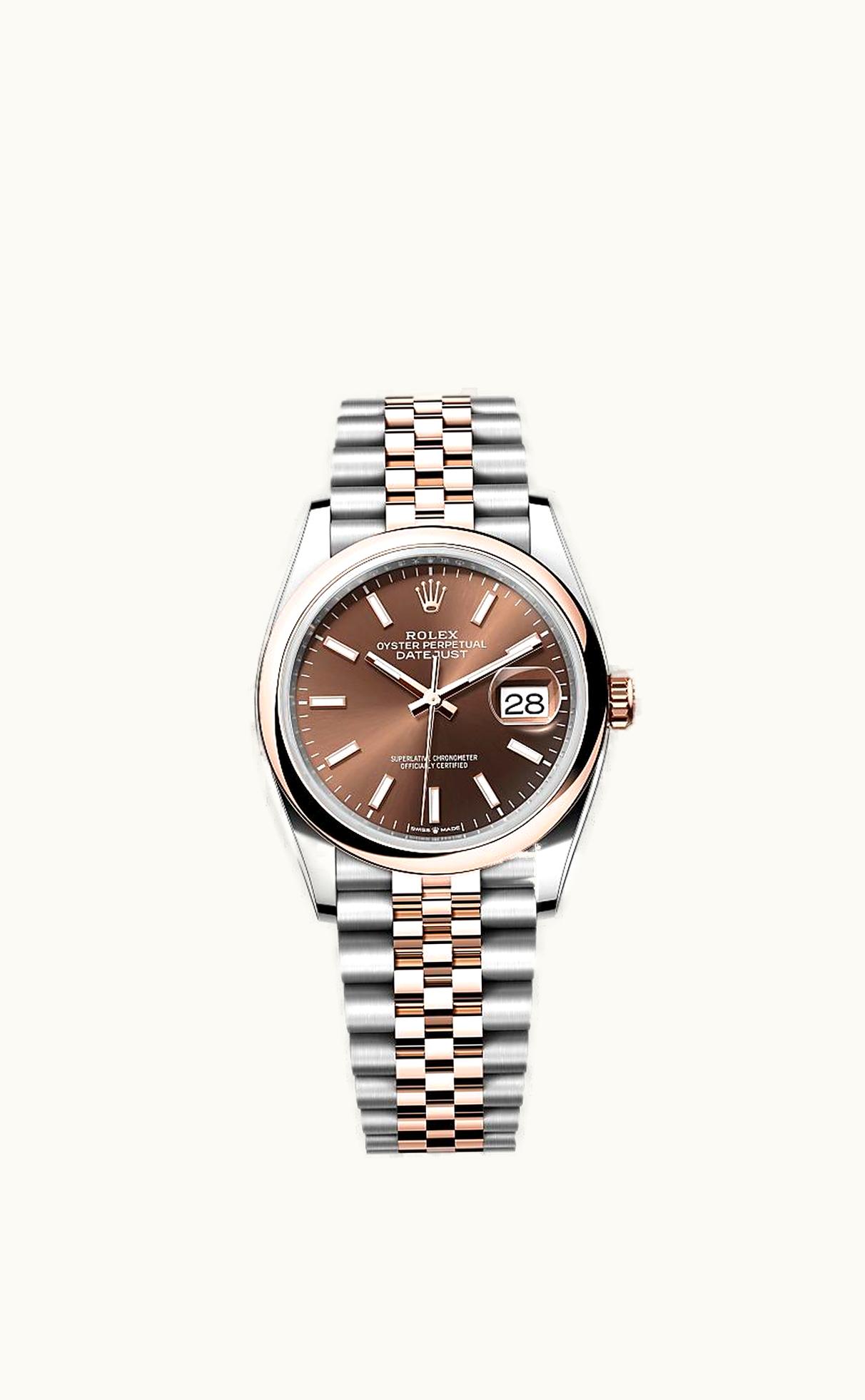 Rolex Datejust 36 Stainless Steel - Everose - Domed / Chocolate / Jubilee