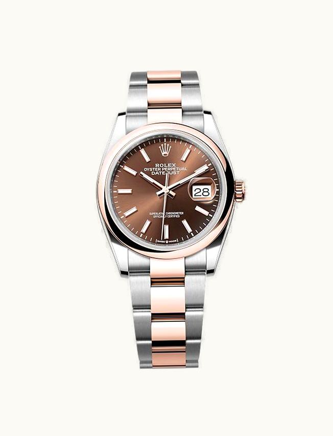 Rolex Datejust 36 Stainless Steel - Everose - Domed / Chocolate / Oyster