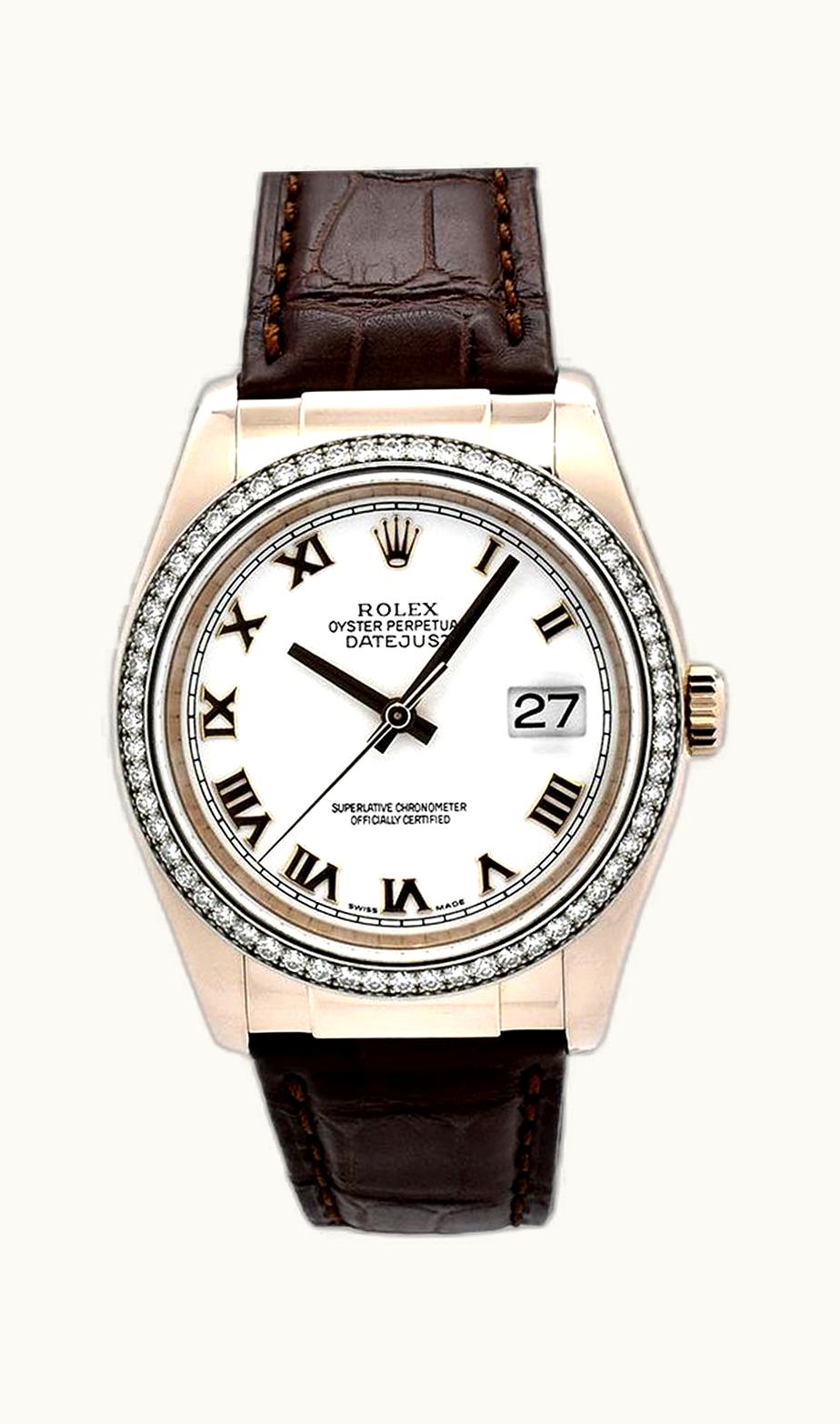 Rolex Datejust 36 Everose Strap Ivory Roman