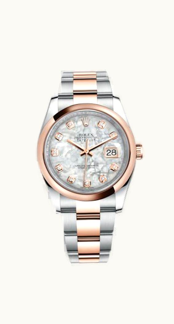 Rolex Datejust 36 Rolesor Everose Domed / Oyster / MOP