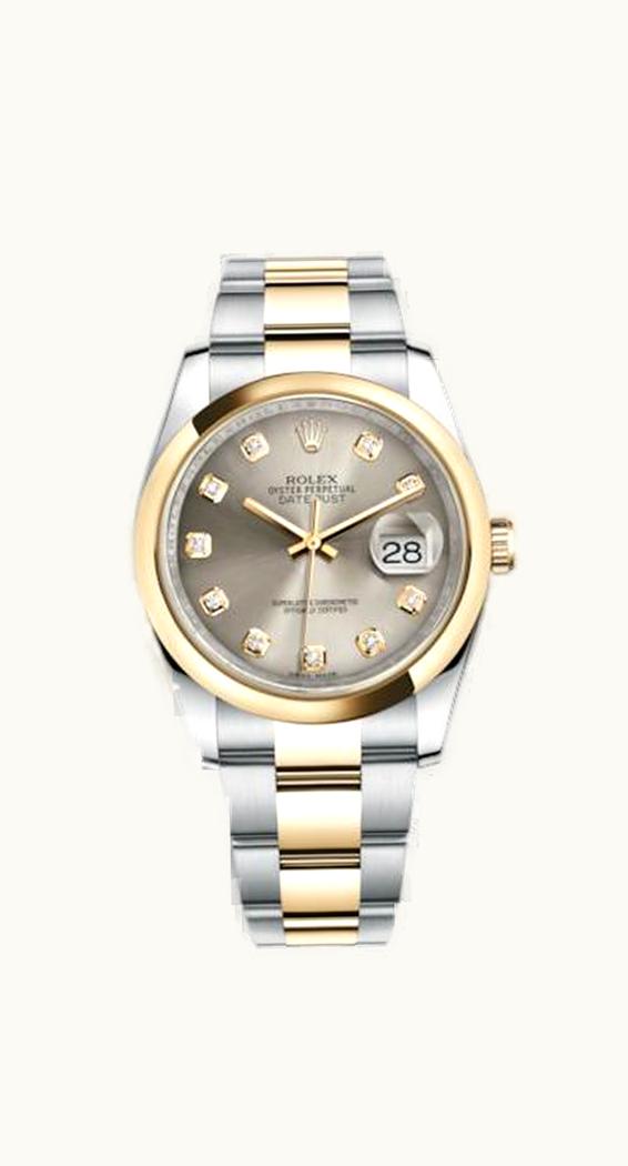 Rolex Datejust 36 Rolesor Yellow Domed / Oyster / Steel Diamonds