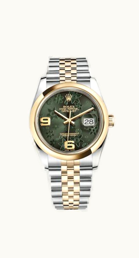 Rolex Datejust 36 Rolesor Yellow Domed / Jubilee / Green Floral
