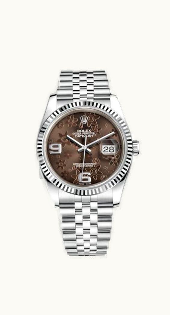 Rolex Datejust 36 Stainless Steel Fluted / Jubilee / Chocolate Floral