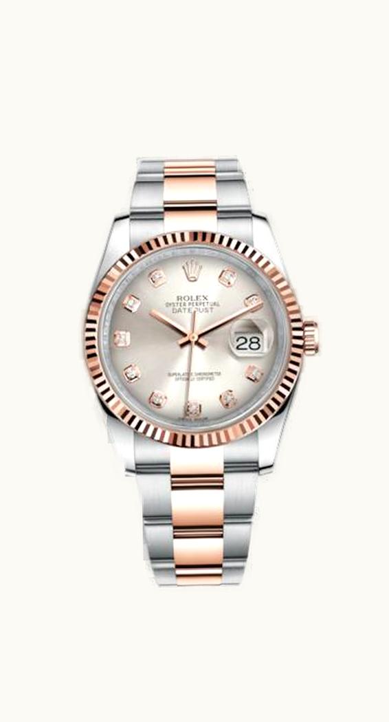 Rolex Datejust 36 Rolesor Everose Fluted / Oyster / Pink Diamonds
