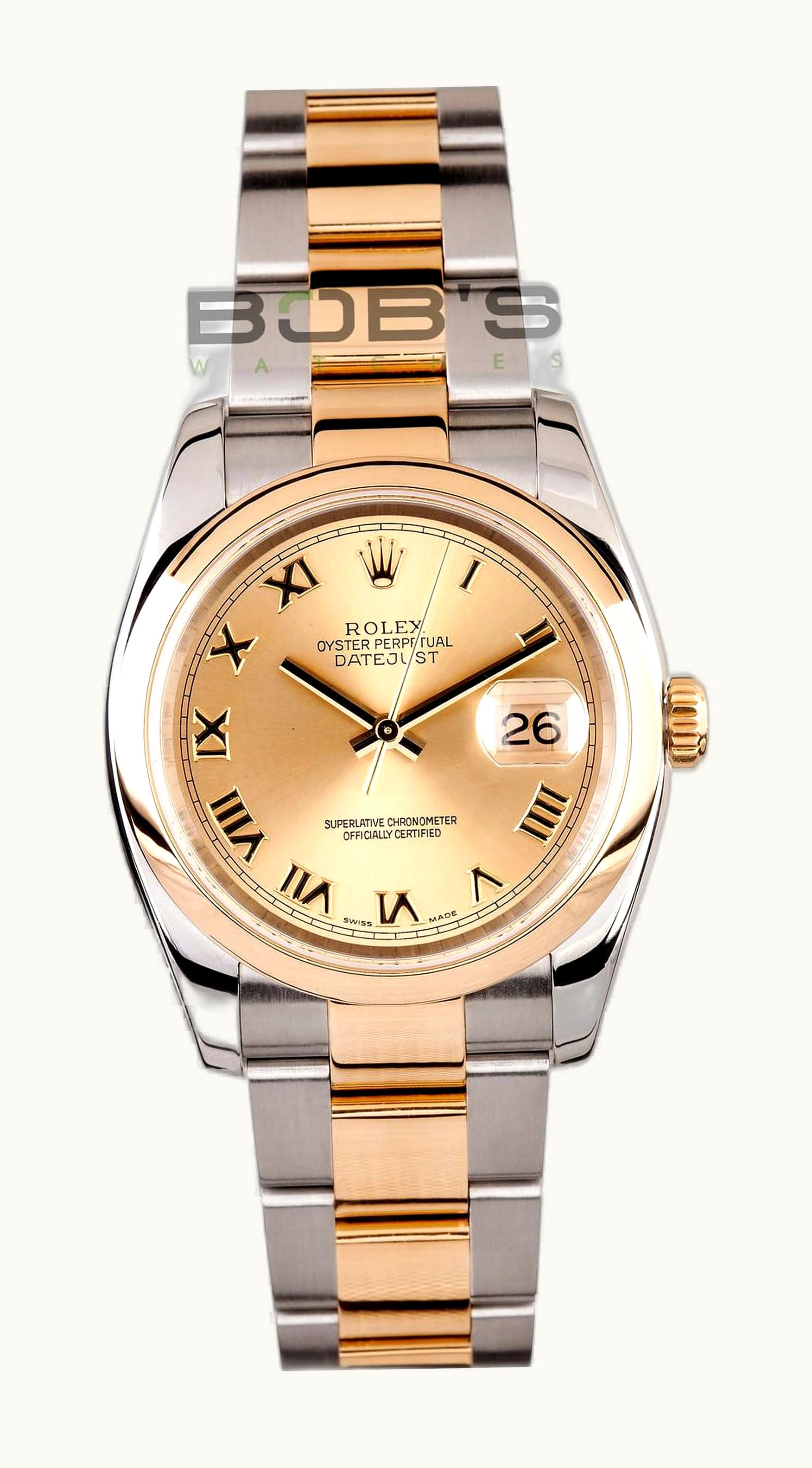 Rolex Datejust 36 Rolesor Yellow Domed / Oyster / Champagne