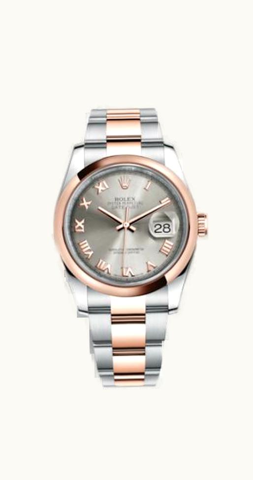 Rolex Datejust 36 Rolesor Everose Domed / Oyster / Steel Roman