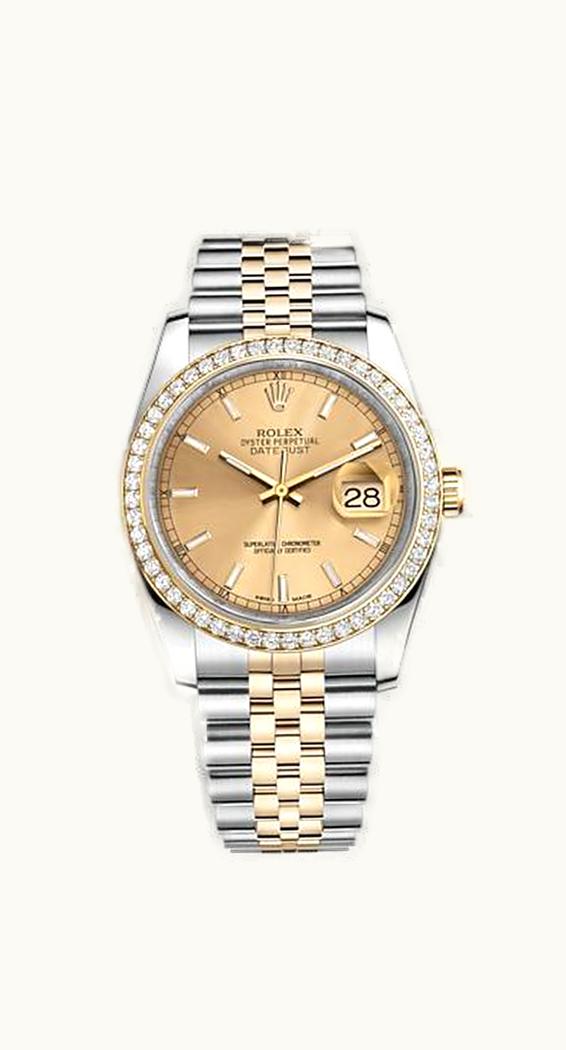 Rolex Datejust 36 Rolesor Yellow Diamond / Jubilee / Champagne