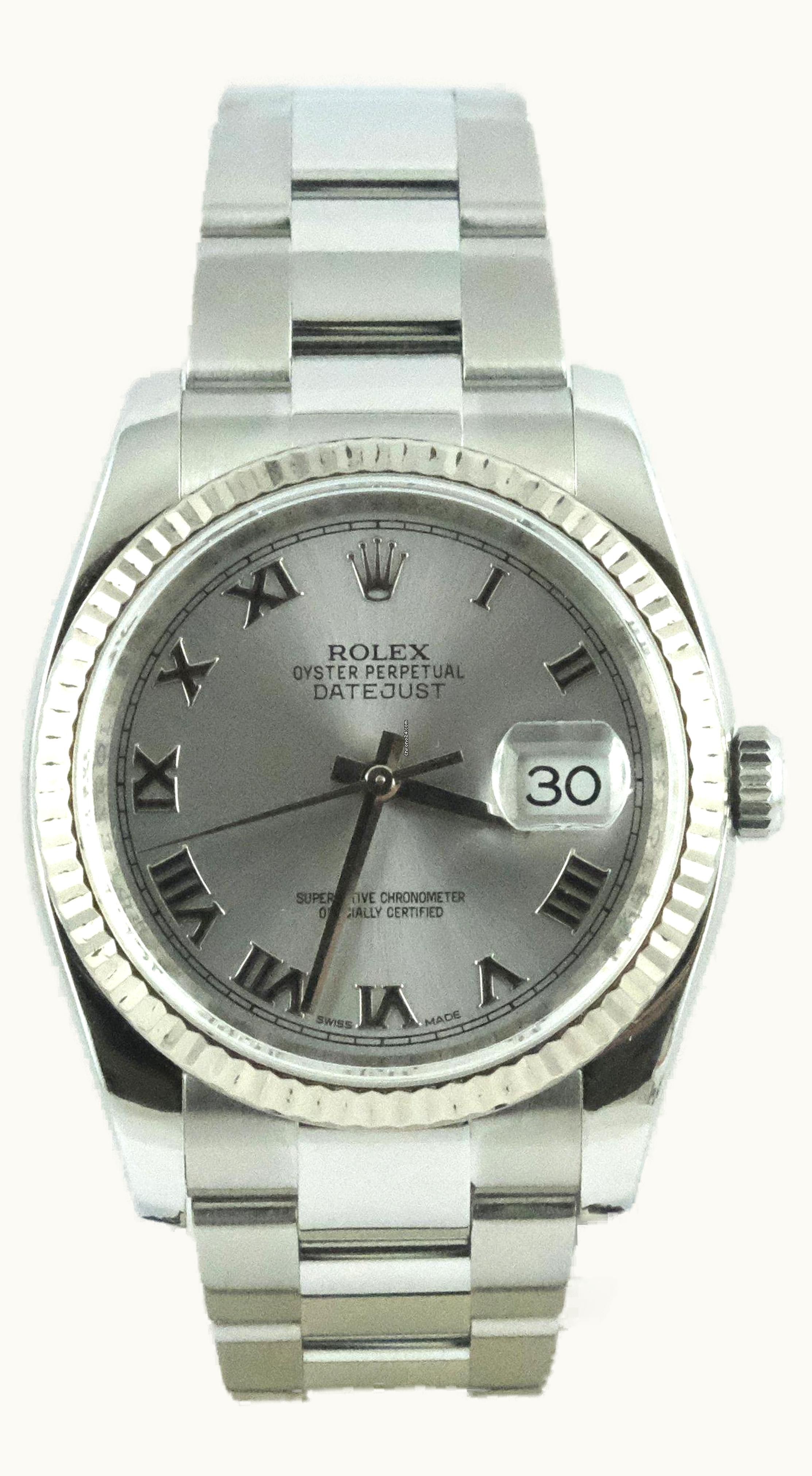 Rolex Datejust 36 Stainless Steel Fluted / Oyster / Silver Arabic