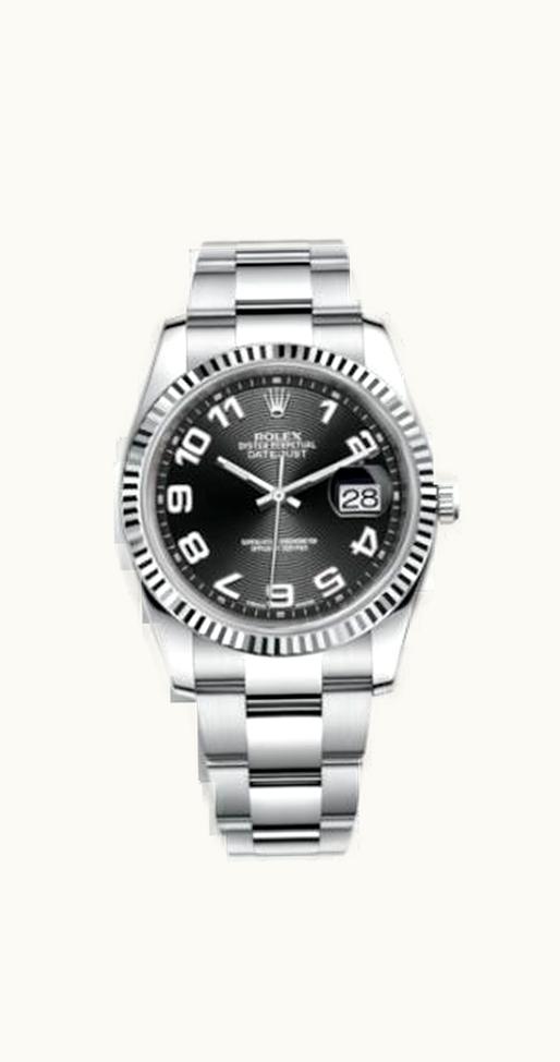 Rolex Datejust 36 Stainless Steel Fluted / Oyster / Black Arabic