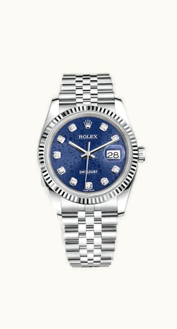 Rolex Datejust 36 Stainless Steel Fluted / Jubilee / Blue Computer