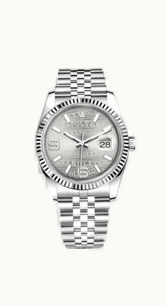 Rolex Datejust 36 Stainless Steel Fluted / Jubilee / Rhodium Wave