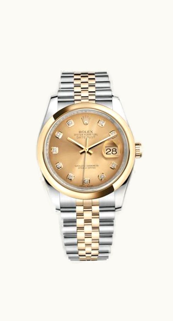 Rolex Datejust 36 Rolesor Yellow Domed / Jubilee / Champagne Diamonds