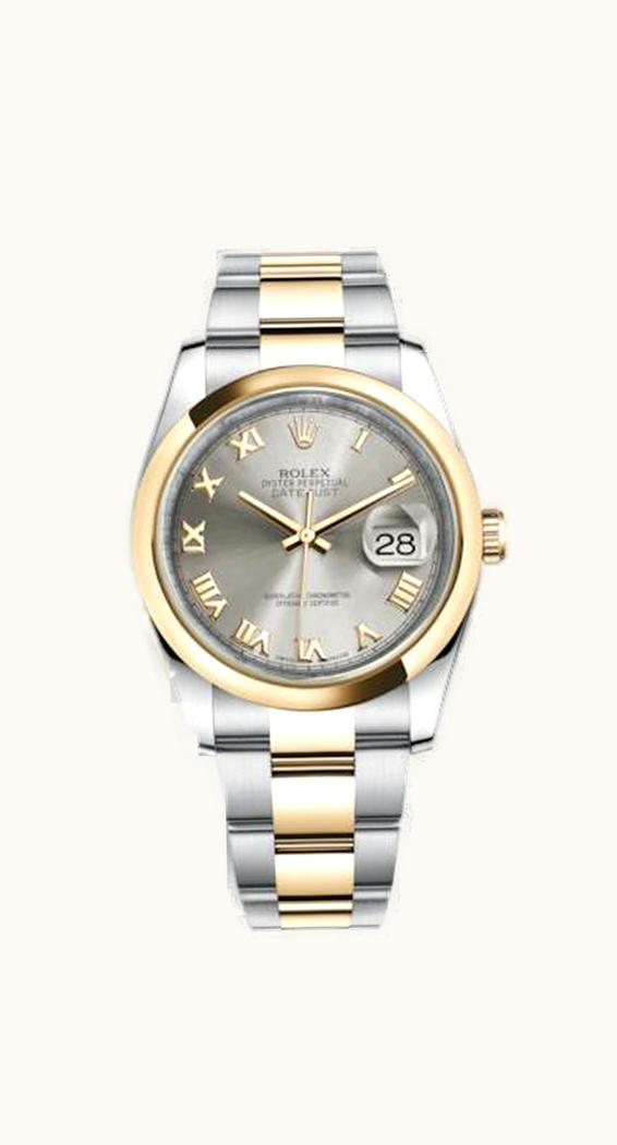 Rolex Datejust 36 Rolesor Yellow Domed / Oyster / Steel Roman