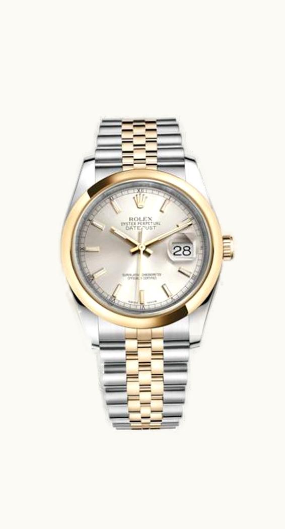 Rolex Datejust 36 Rolesor Yellow Domed / Jubilee / Silver