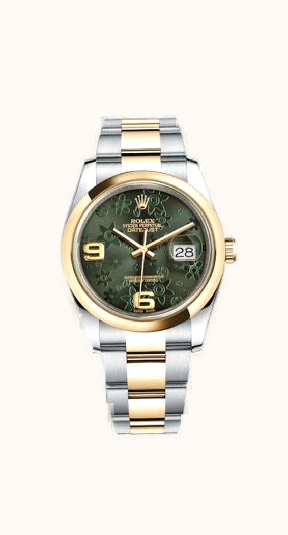 Rolex Datejust 36 Rolesor Yellow Domed / Oyster / Green Floral