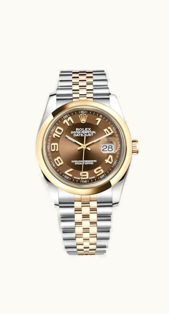 Rolex Datejust 36 Rolesor Yellow Domed / Jubilee / Bronze Arabic
