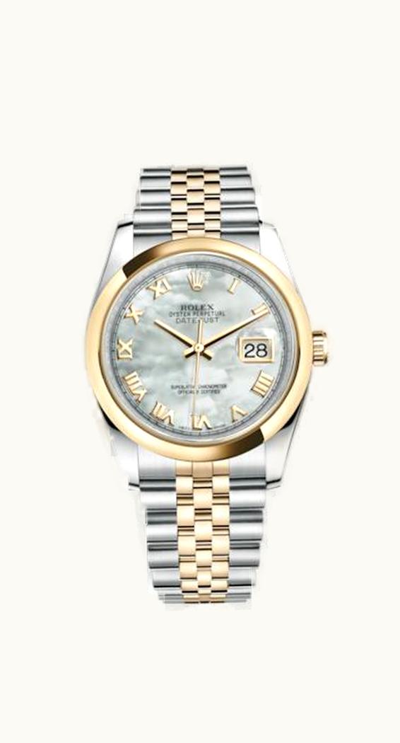 Rolex Datejust 36 Rolesor Yellow Domed / Jubilee / MOP Roman