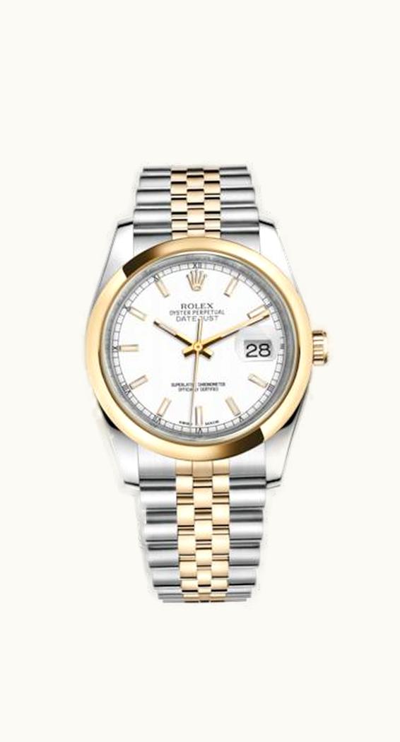 Rolex Datejust 36 Rolesor Yellow Domed / Jubilee / White