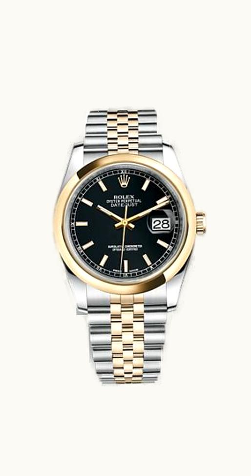 Rolex Datejust 36 Rolesor Yellow Domed / Jubilee / Black
