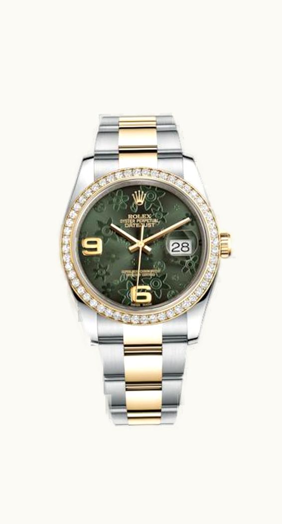 Rolex Datejust 36 Rolesor Yellow Diamond / Oyster / Green Floral