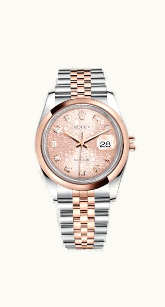 Rolex Datejust 36 Rolesor Everose Domed / Oyster / Pink Computer