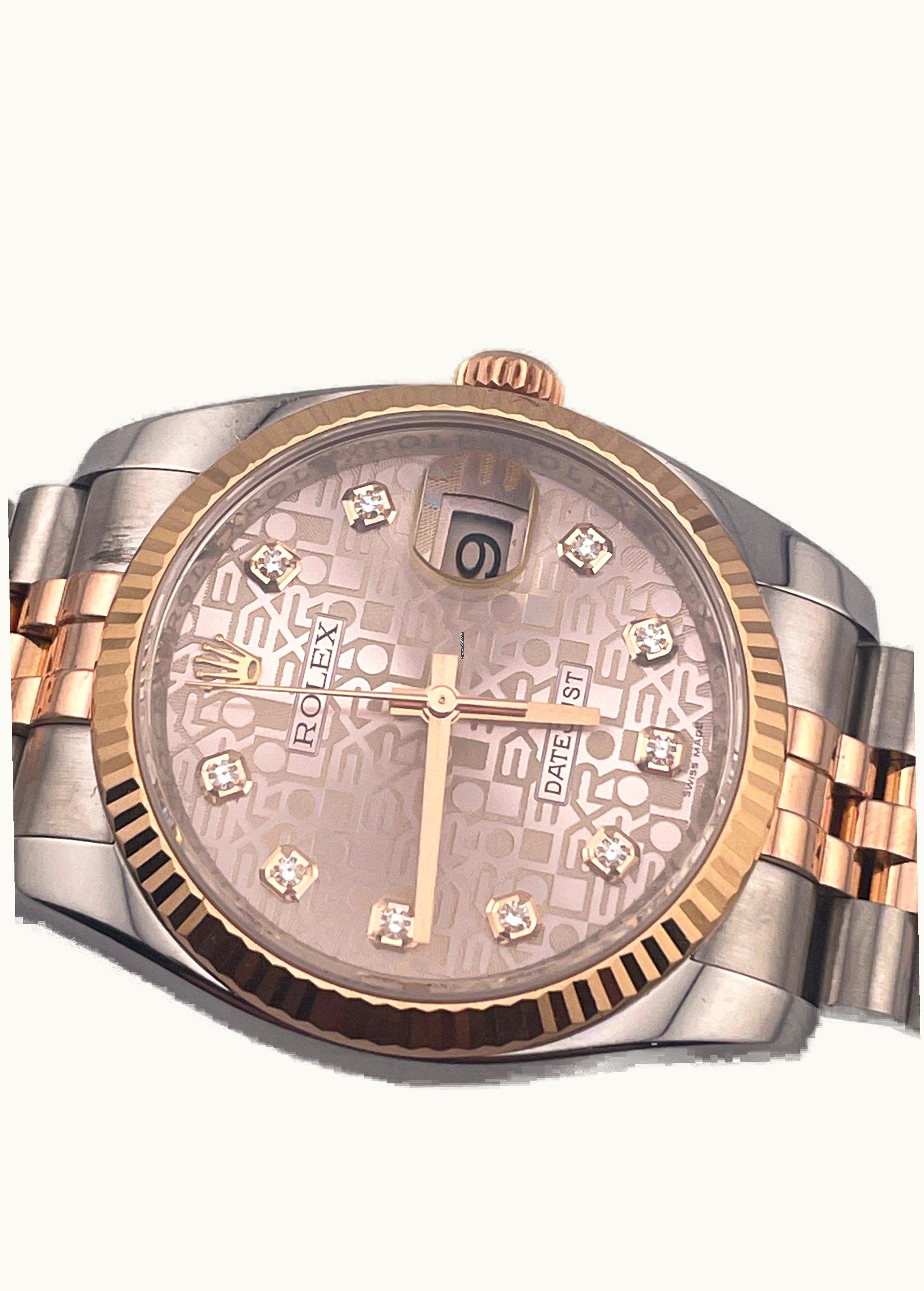 Rolex Datejust 36 Rolesor Everose Fluted / Oyster / Black Arabic