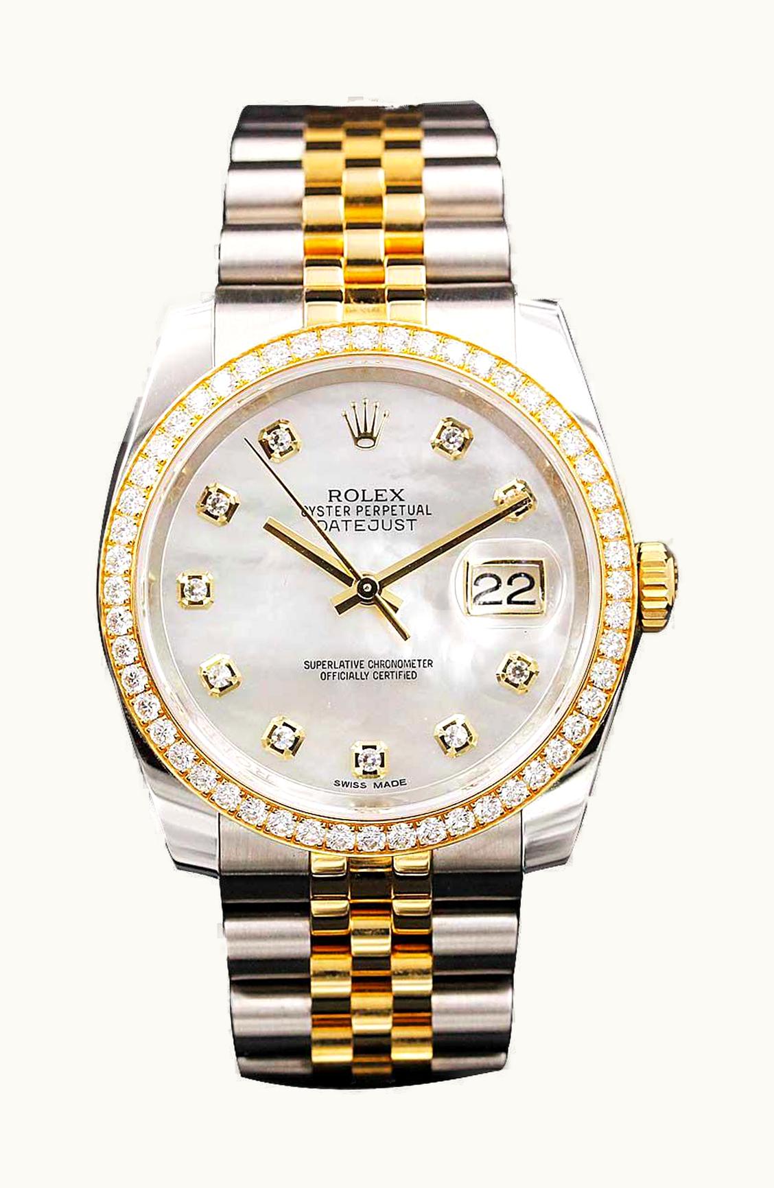 Rolex Datejust 36 Rolesor Yellow Diamond / Jubilee / MOP Roman