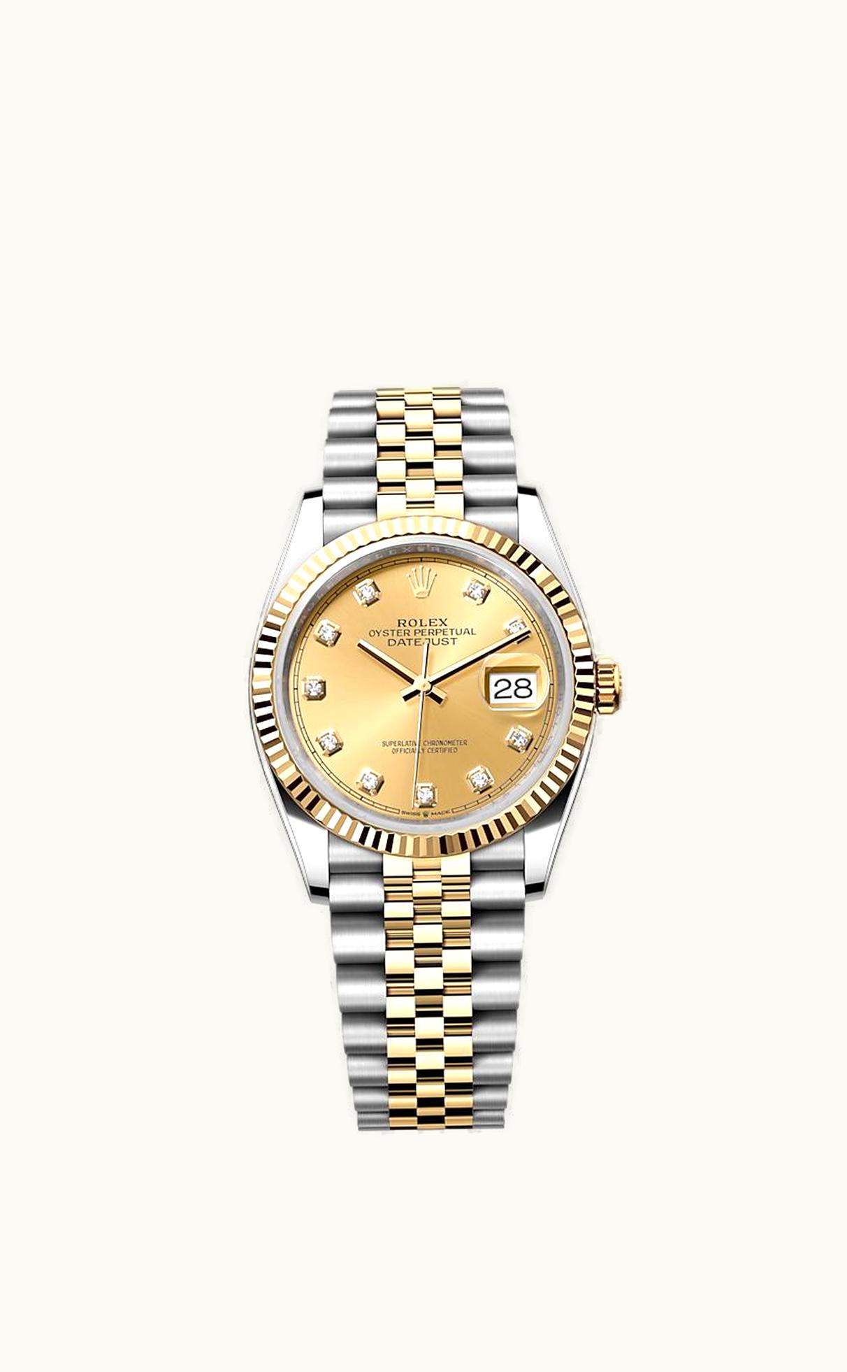 Rolex Datejust 36 Rolesor Yellow Diamond / Jubilee / Steel Diamond