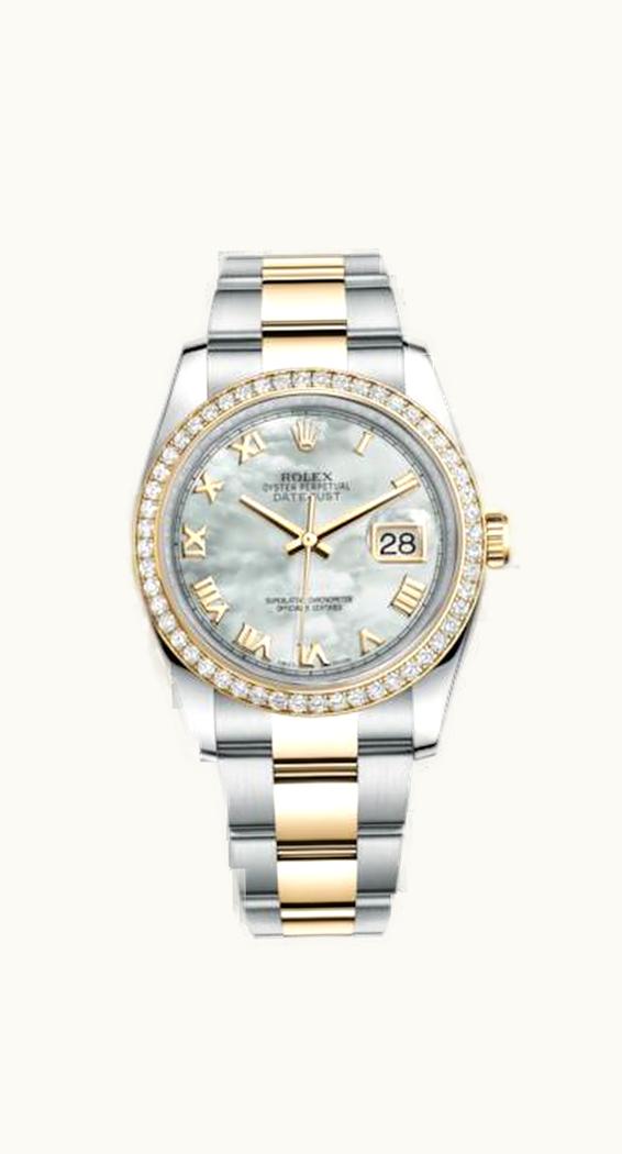 Rolex Datejust 36 Rolesor Yellow Diamond / Oyster / MOP Roman