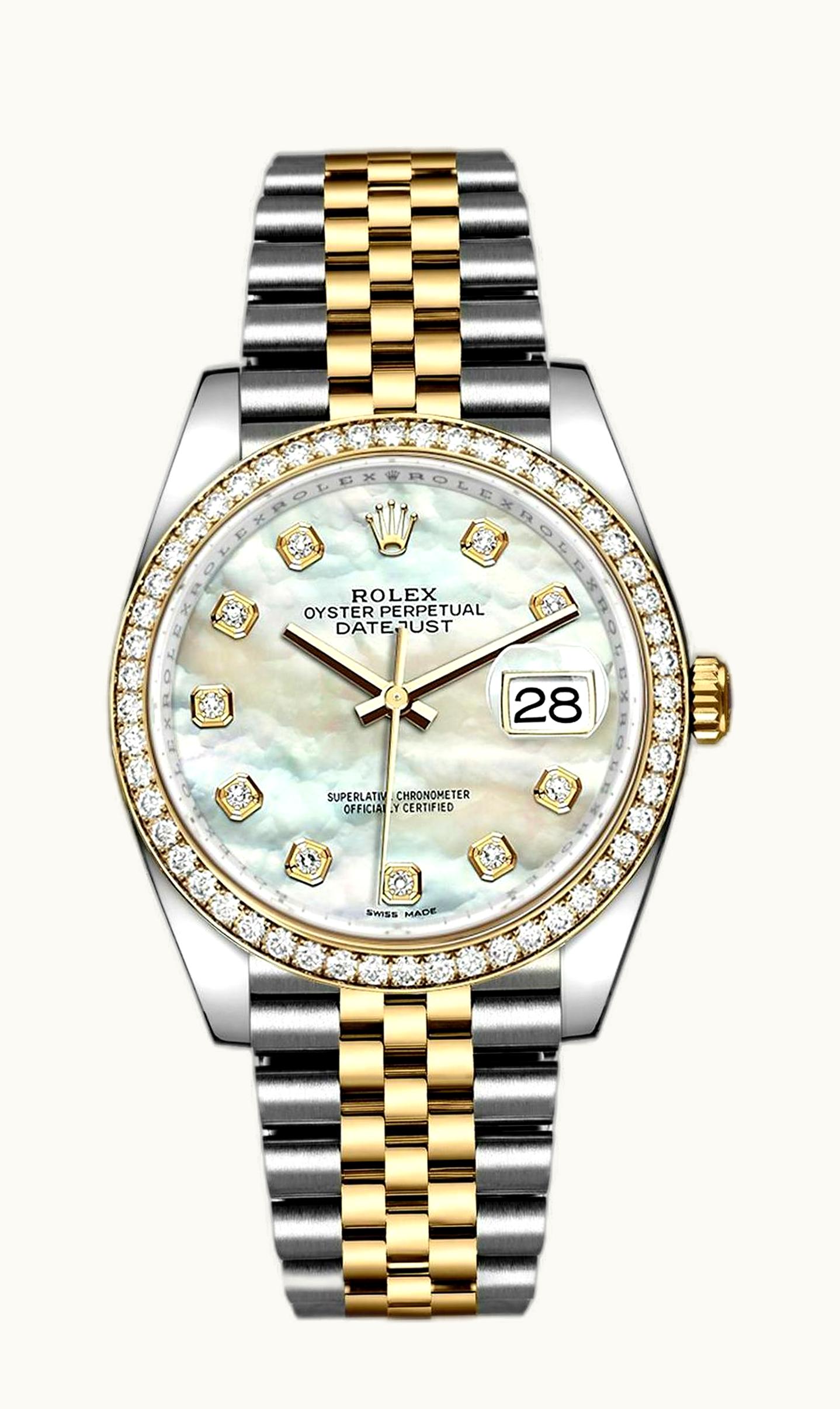 Rolex Datejust 36 Rolesor Yellow Diamond / Oyster / Black Diamond