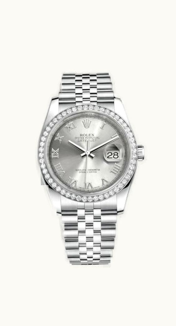 Rolex Datejust 36 Stainless Steel Diamond / Jubilee / Rhodium Roman