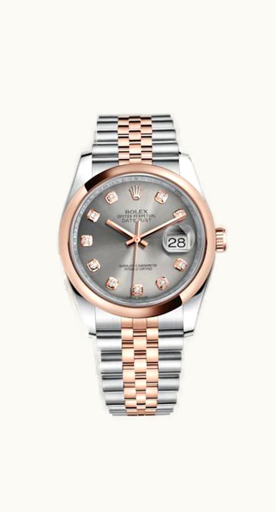 Rolex Datejust 36 Rolesor Everose Domed / Jubilee / Steel Diamond