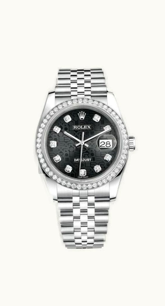 Rolex Datejust 36 Stainless Steel Diamond / Jubilee / Black Computer