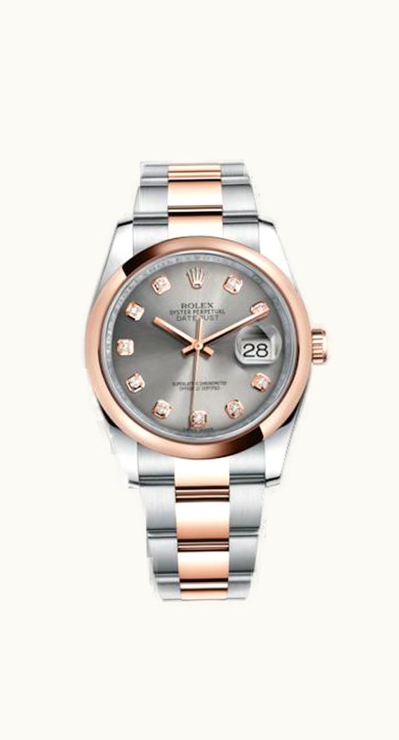 Rolex Datejust 36 Rolesor Everose Domed / Oyster / Steel Diamond