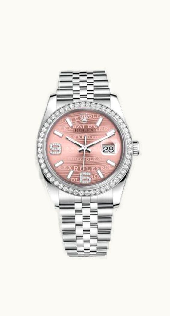 Rolex Datejust 36 Stainless Steel Diamond / Jubilee / Pink Wave