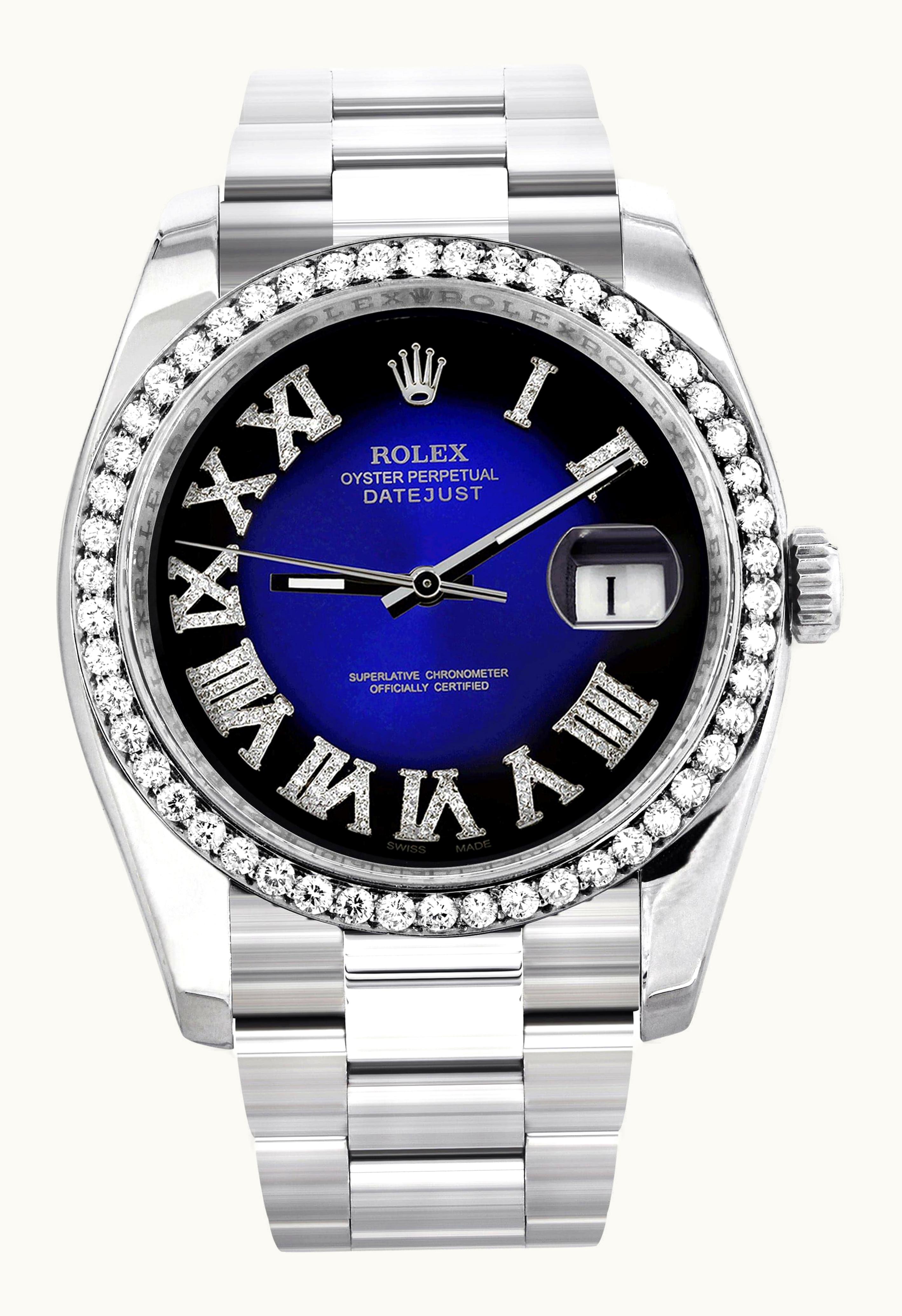 Rolex Datejust 36 Stainless Steel Diamond / Jubilee / Black Roman