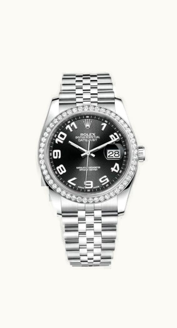 Rolex Datejust 36 Stainless Steel Diamond / Jubilee / Black Arabic