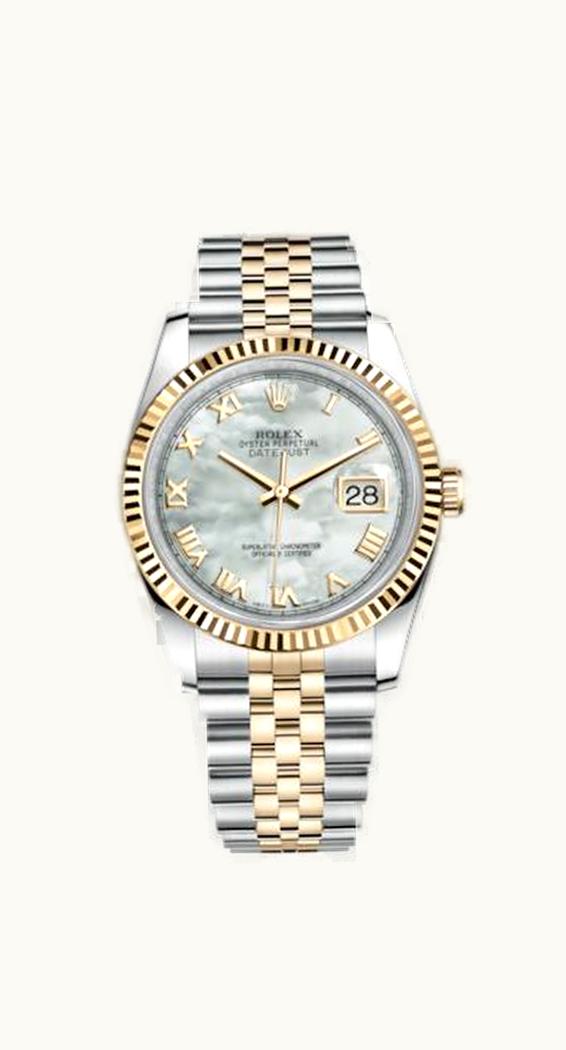 Rolex Datejust 36 Rolesor Yellow Fluted / Jubilee / MOP Roman