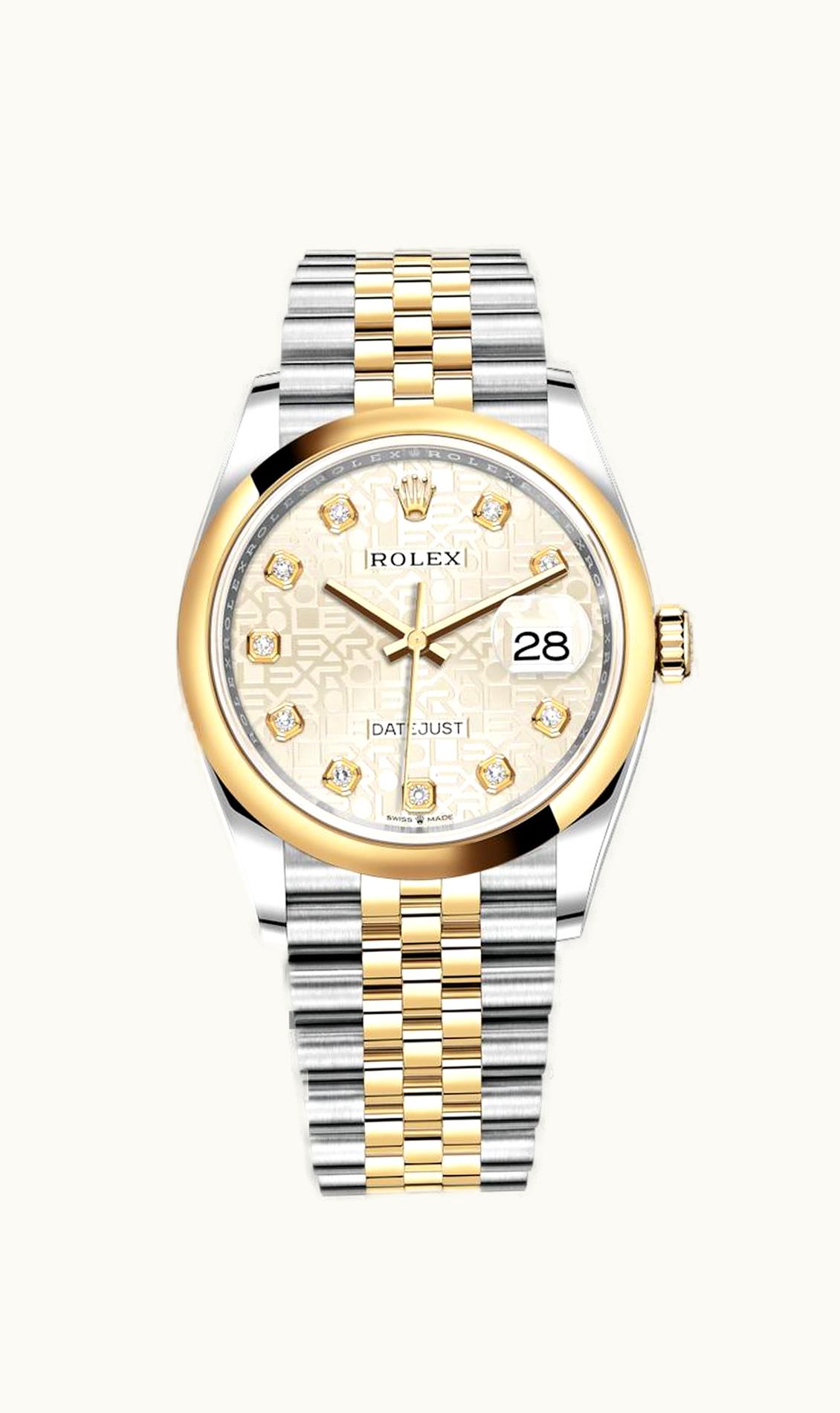 Rolex Datejust 36 Stainless Steel / Yellow Gold / Smooth / Silver Computer / Jubilee