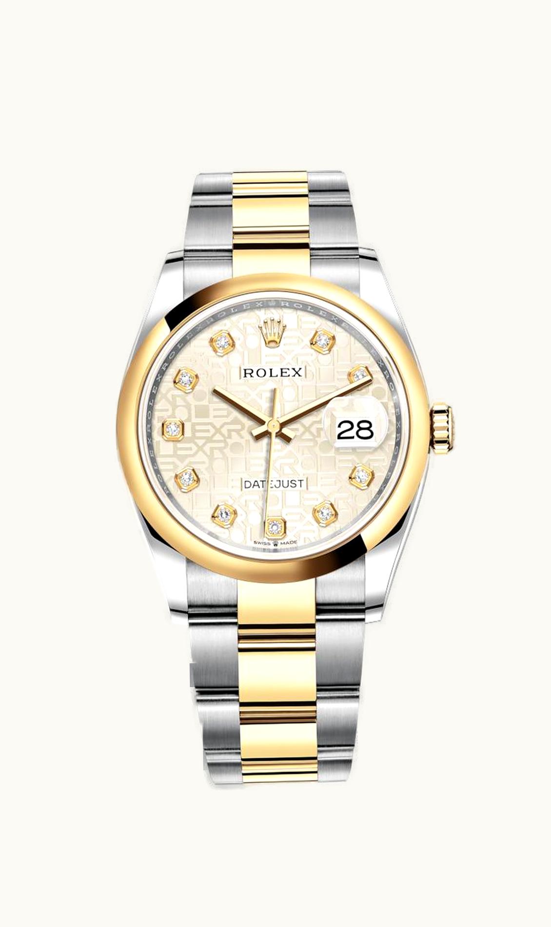 Rolex Datejust 36 Stainless Steel / Yellow Gold / Smooth / Silver Computer / Oyster