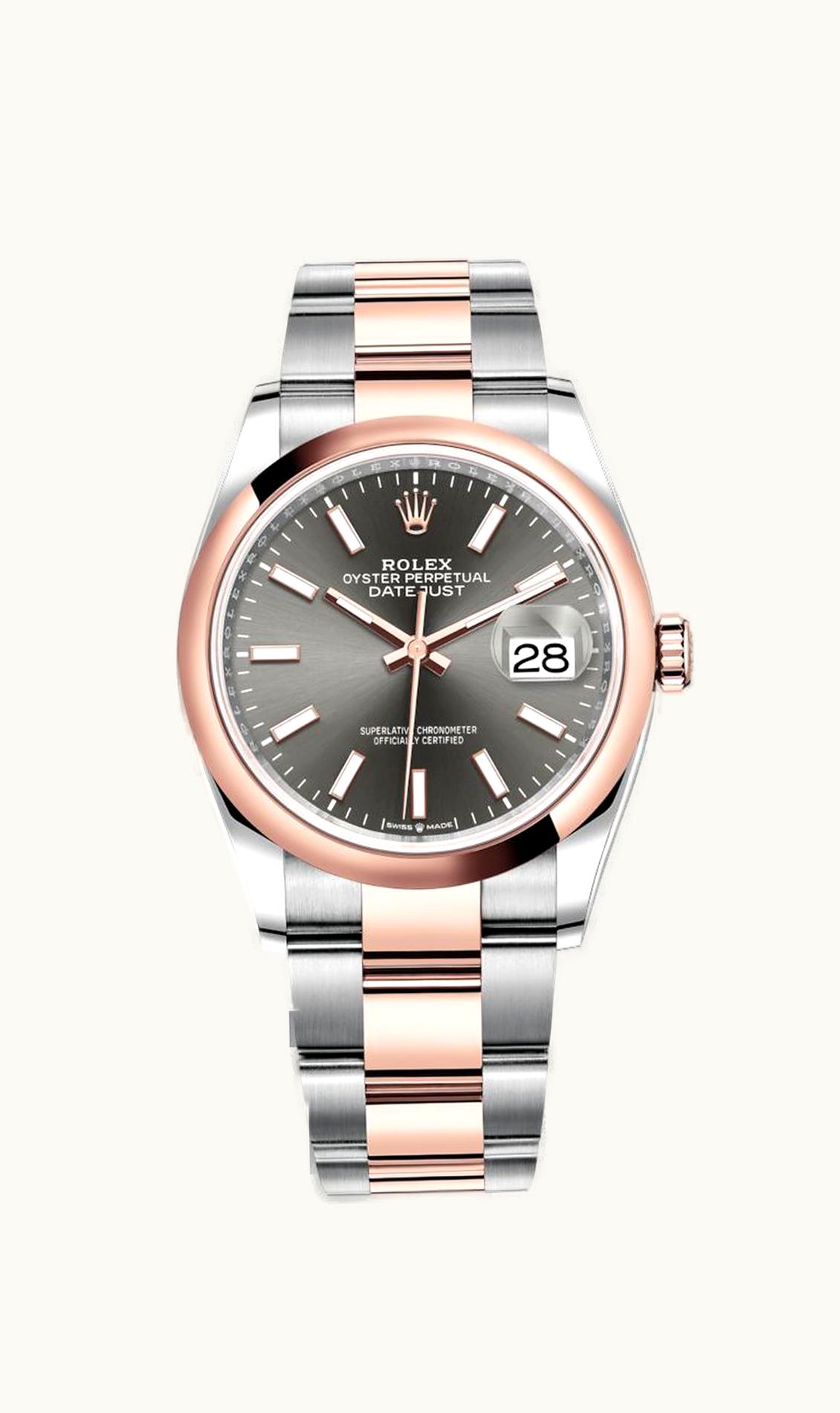 Rolex Datejust 36 Stainless Steel / Everose / Smooth / Slate / Oyster