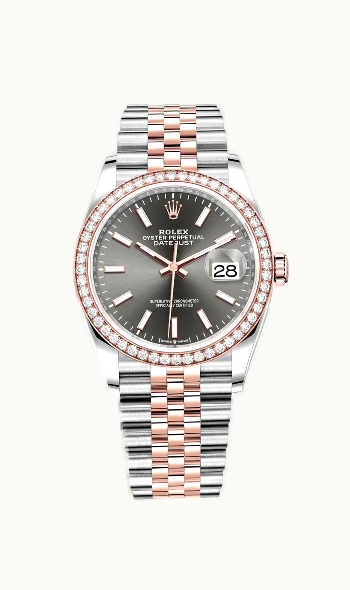 Rolex Datejust 36 Stainless Steel / Everose / Diamond / Slate / Jubilee