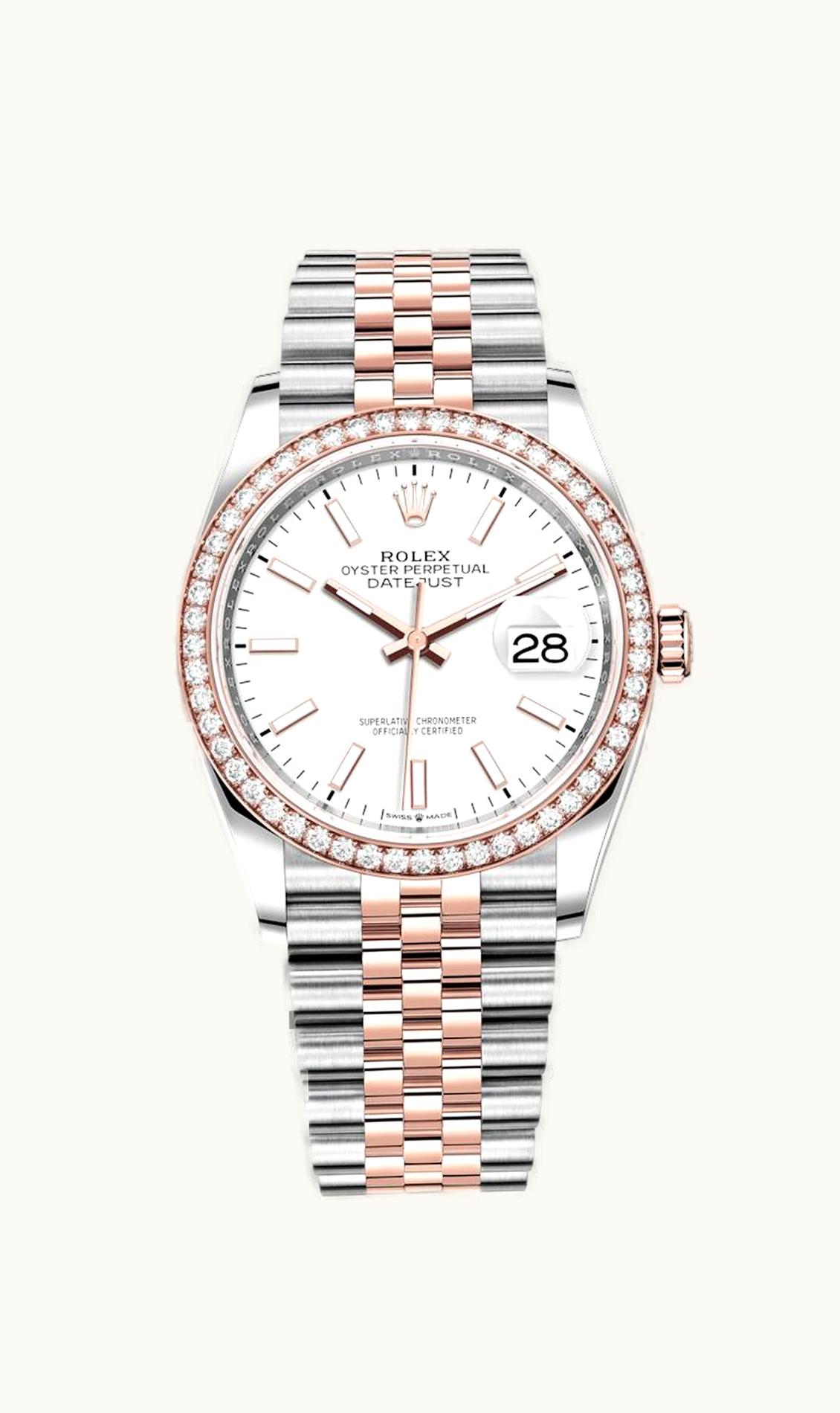 Rolex Datejust 36 Stainless Steel / Everose / Diamond / White / Jubilee