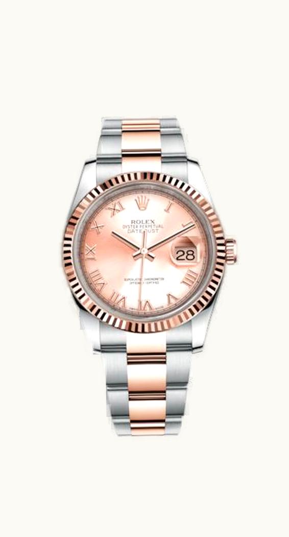 Rolex Datejust 36 Rolesor Everose Fluted / Oyster / Pink Roman