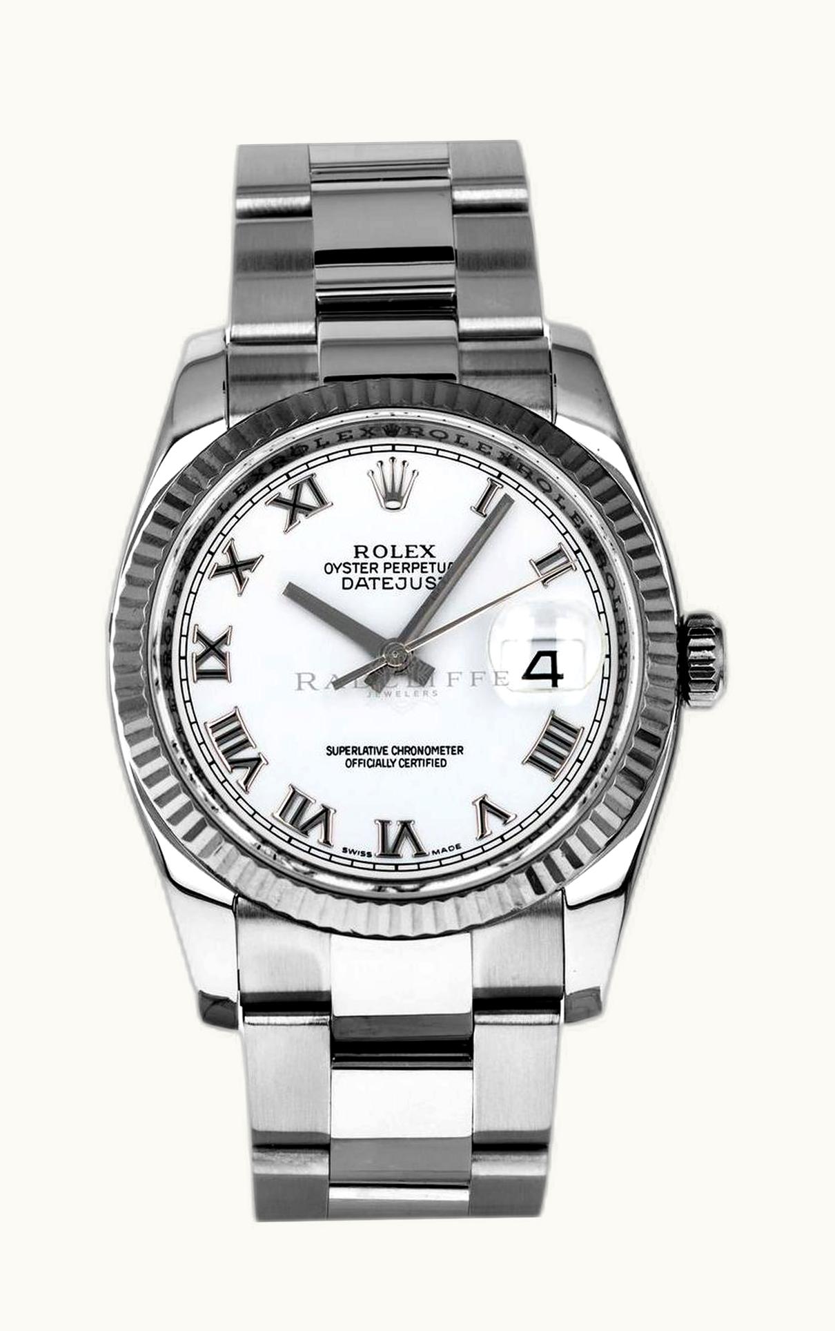 Rolex Datejust 36 Stainless Steel Fluted / Jubilee / White Roman